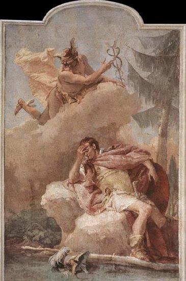 TIEPOLO, Giovanni Domenico Mercury Appearing to Aeneas Spain oil painting art